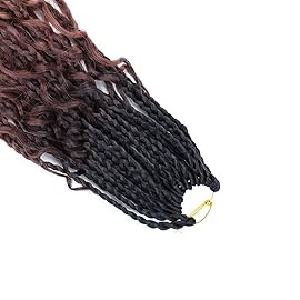 LMZIM Boho Box Braids Crochet Hair 14 Inch Goddess Box Braids Crochet Hair 1b/33/30 Bohemian Box Braids Crochet Hair Synthetic Braiding Hair 8 Packs Crochet Box Braids Crochet Hair for Black Women