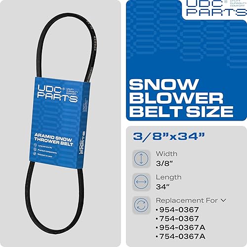 Miniatura 3 de Cinturón para lanzanieves 954-0367  Cable de aramida  34.4 pulgadaspara MTD Cub Cadet Troy Bilt Craftsman Yard Machines Huskee 754-0367 2705611