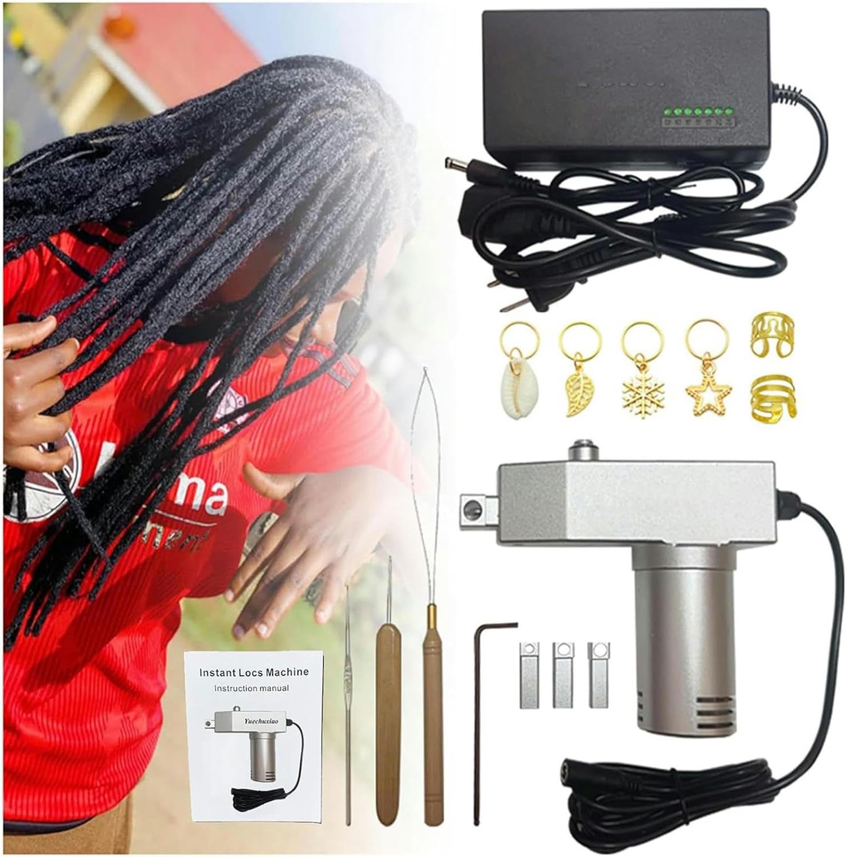 Dreadlock maker machine portable pour création instantanée de locs et tressage de cheveux