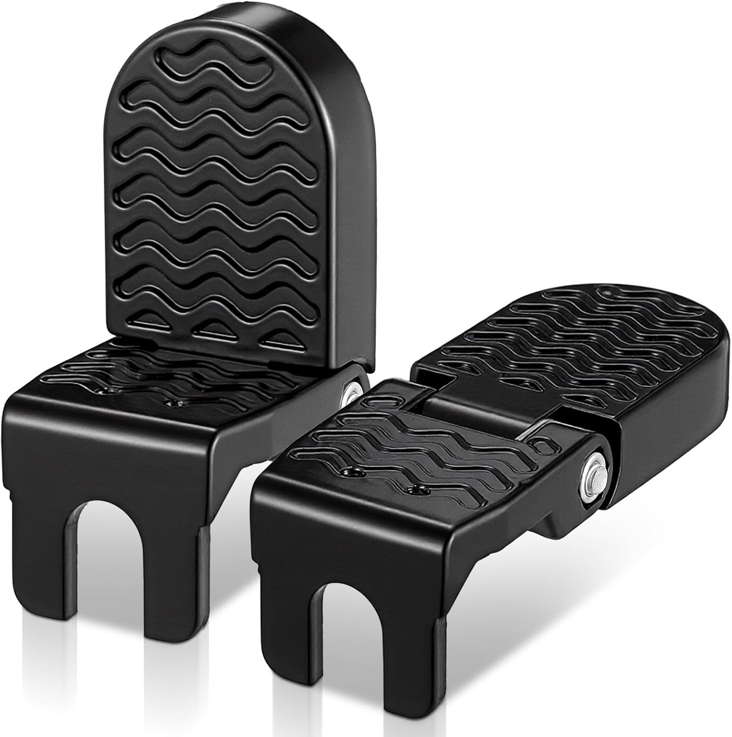 2Pcs Aluminum Alloy Foot Pegs for E-Bike & Mountain Bike, 4.3 x 1.8 Inch Non-Slip Passenger Peg for Road Bike & BMX Accessories, Folding Rear Pedals, Durable, Space-Saving