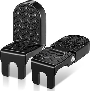 2Pcs Aluminum Alloy Foot Pegs for E-Bike & Mountain Bike, 4.3 x 1.8 Inch Non-Slip Passenger Peg for Road Bike & BMX Accessories, Folding Rear Pedals, Durable, Space-Saving
