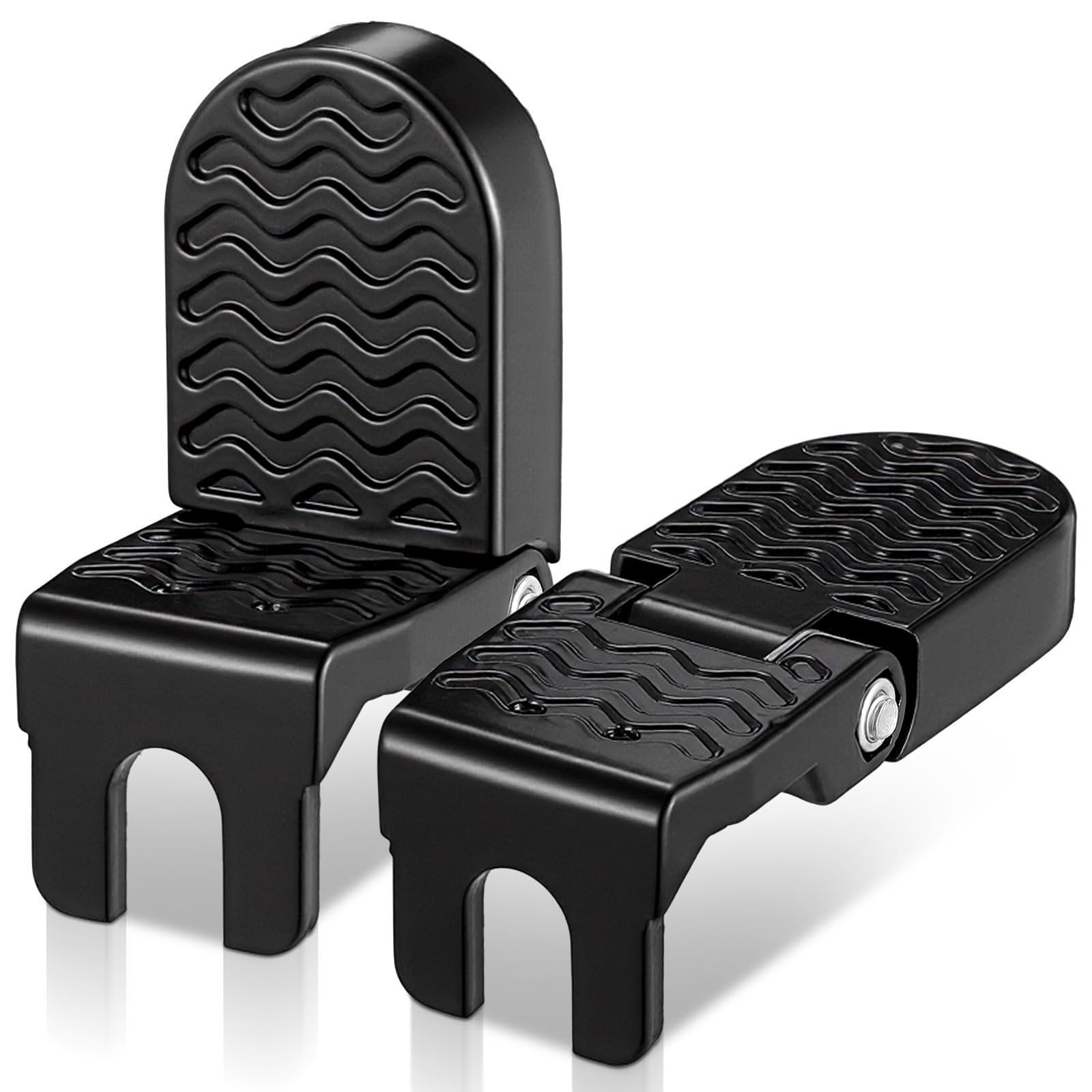 2Pcs Aluminum Alloy Foot Pegs for E-Bike & Mountain Bike, 4.3 x 1.8 Inch Non-Slip Passenger Peg for Road Bike & BMX Accessories, Folding Rear Pedals, Durable, Space-Saving