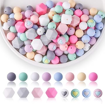 112 Pcs Silicone Beads 15mm Kit