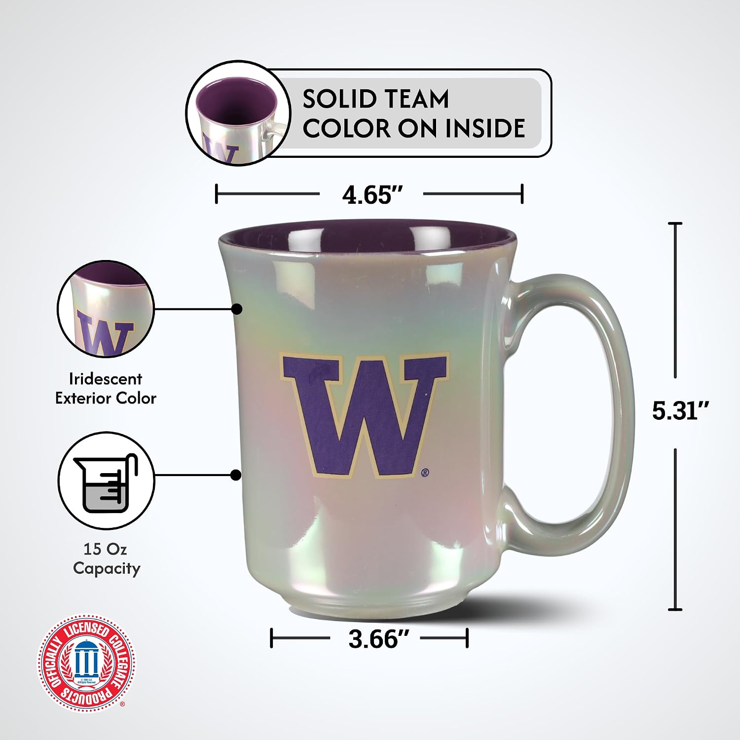 The Memory Company | Licensed NCAA 15oz Iridescent Mug with Logo