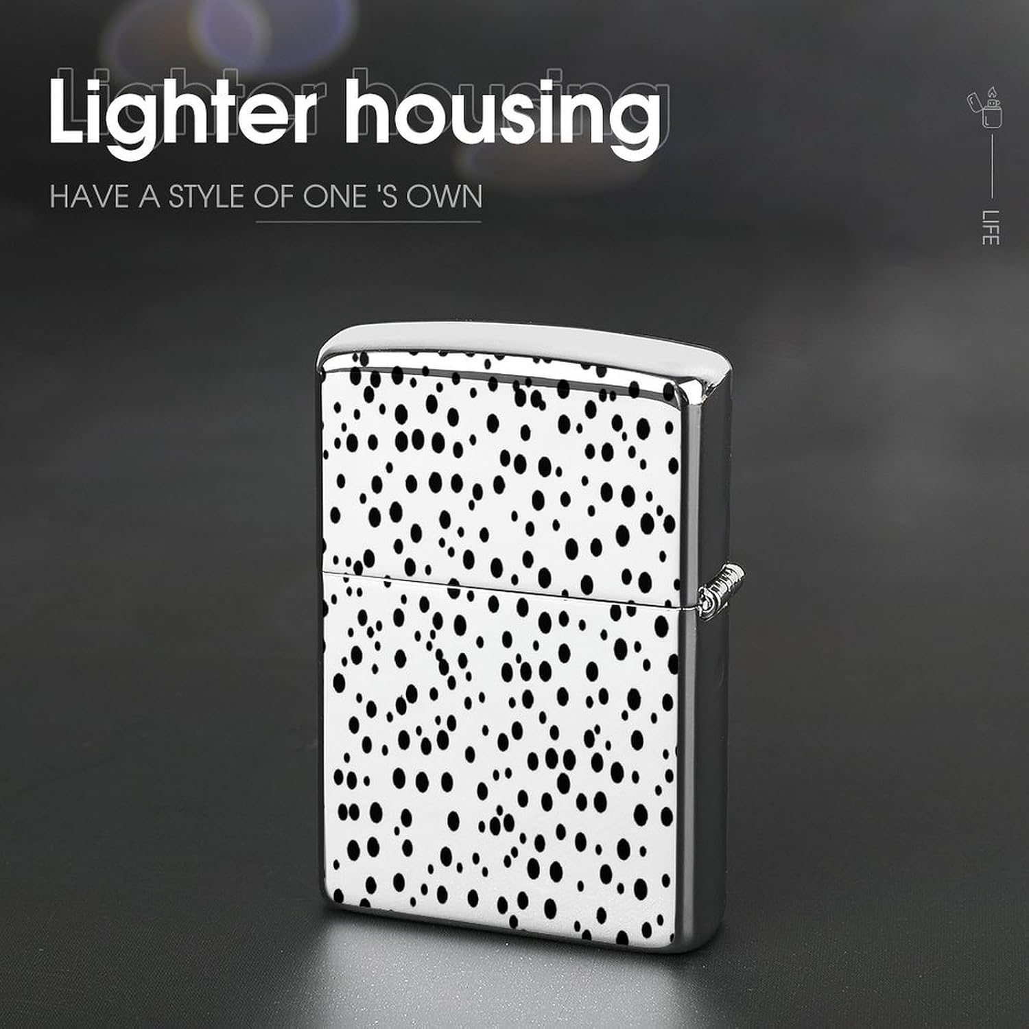 Black and White Polka Dot Lighter Case Cover Lighter Shell
