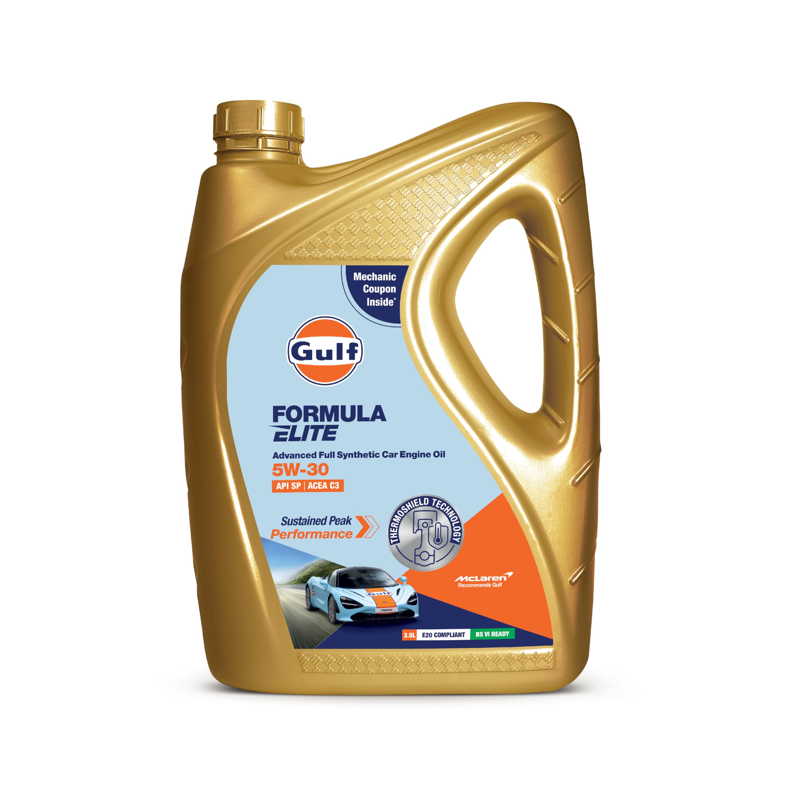 GULF Formula Elite 5W-30 [4L] API SP and ACEA A3 Fully Synthetic Car Engine Oil for Sustained Peak Performance with approvals from Mercedes Benz, BMW and Renault and McLaren Official Partner-image-18