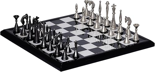 Miniatura 3 de Minnar - Juego de ajedrez de latón coleccionable de alta calidad de 12 pulgadas para adultos y niños, juego de mesa de ajedrez