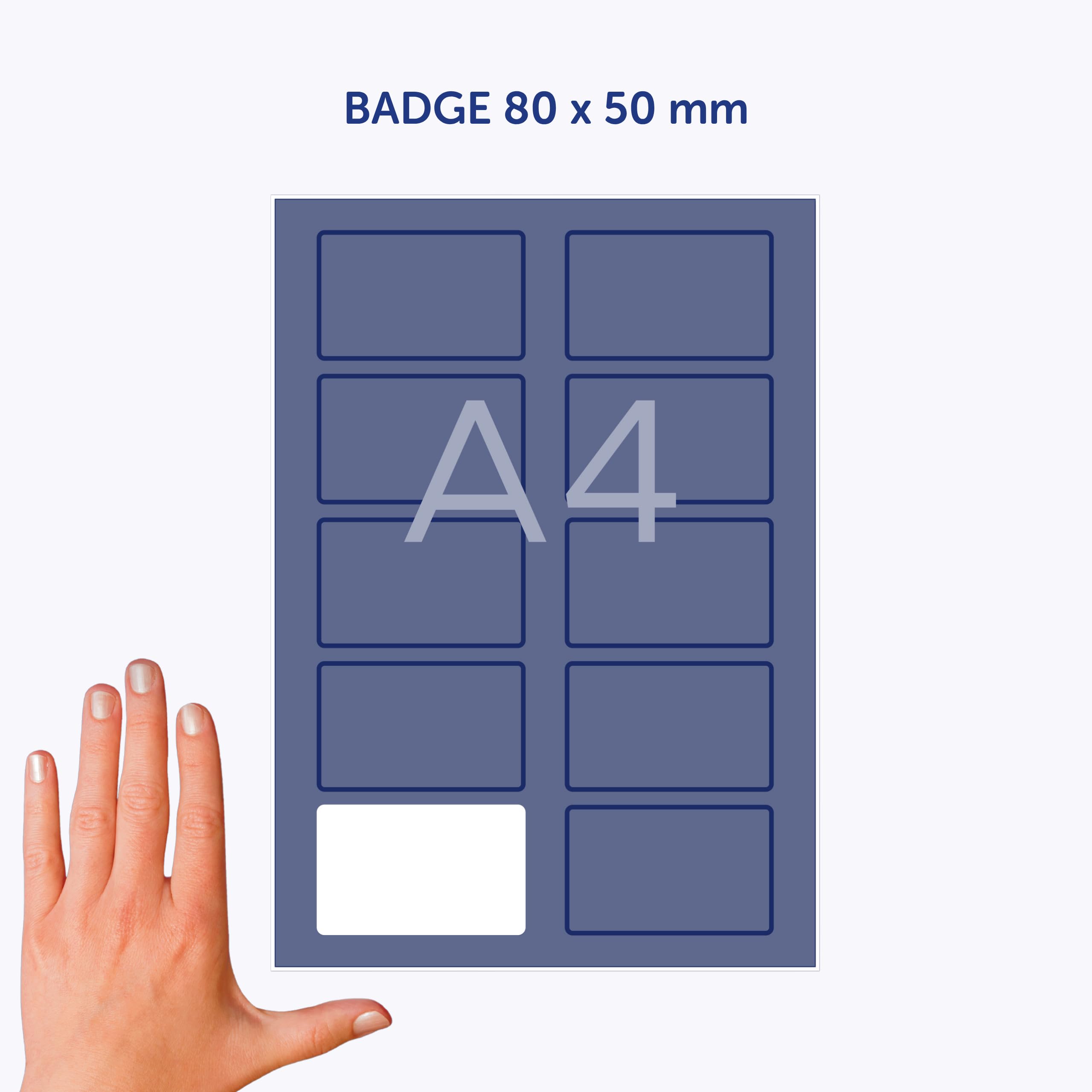 Avery Badge Autocollant Adhésif Textile - 200 Badges Autocollants Soie Acétate Blanche 80 x 50 mm - Impression Laser - Étiquettes Autocollantes - Badges Personnalisables Vêtements - Badge Avery