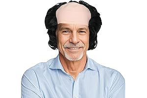 Miss U Hair Gargamel Wig Short Black Bald Cap Wig