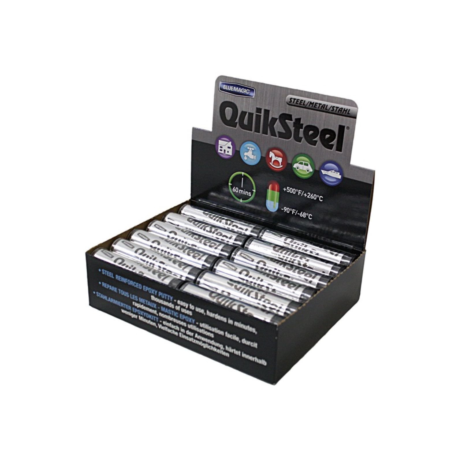 Buy Blue Magic 6002FPS Quiksteel Steel Epoxy Putty 24 Card Cud, 2 Oz