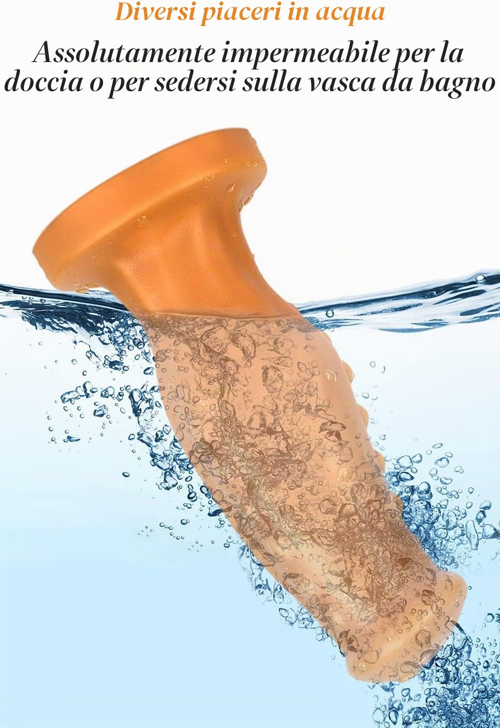 Plug anale a forma di pene Plug anale in silicone liquido ultra morbido con forte ventosa e particelle per una forte stimolazione Giocattolo sessuale per uomini donne (XXL)