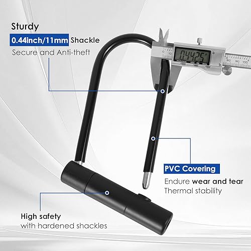 Miniatura 4 de Candado para bicicleta, paquete de 2 candados antirrobo para bicicleta con llaves y soporte de montaje, cerradura de bicicleta Ulock para bicicletas