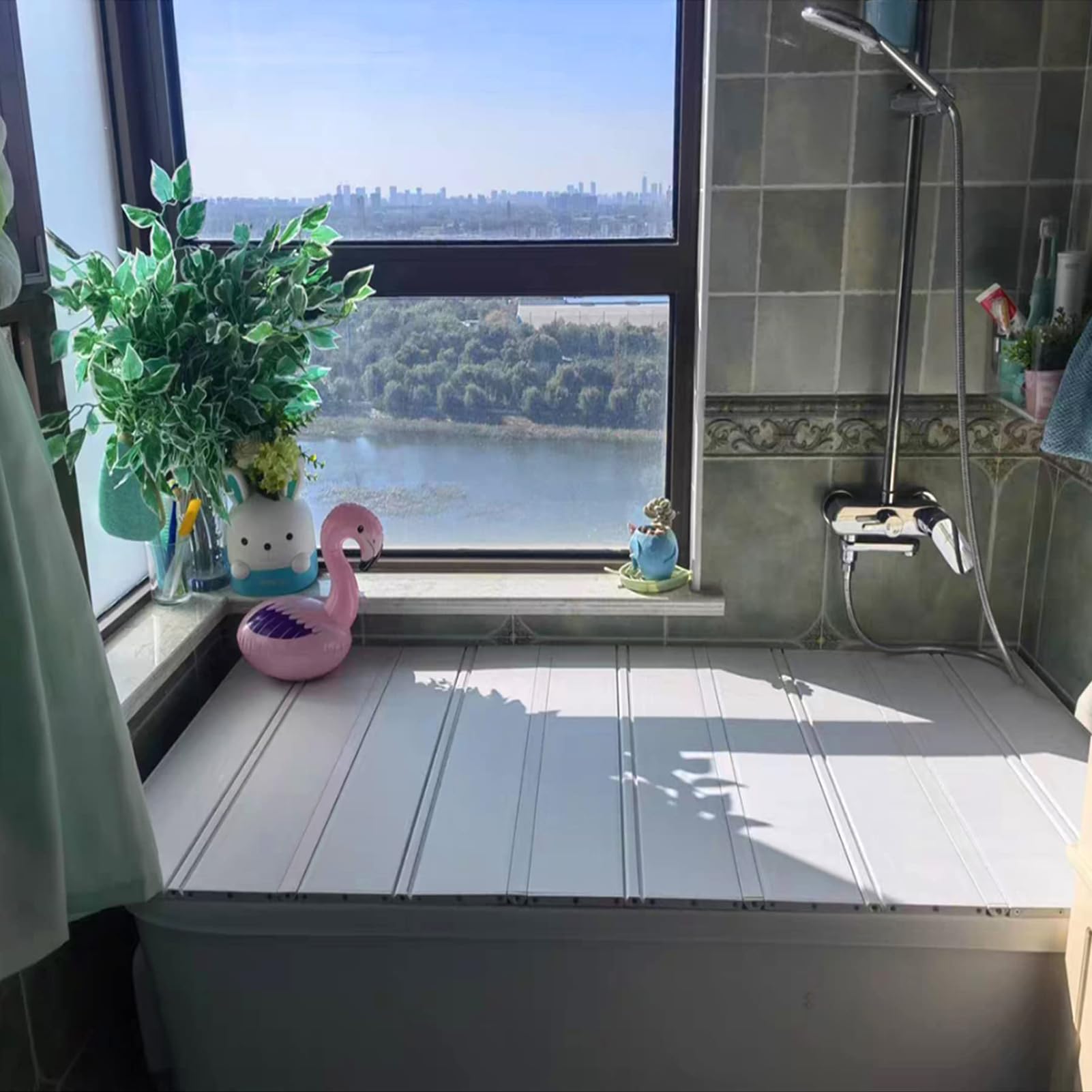 AMSXNOO Copertura per vasca, vassoio vasca da bagno, vassoio isolante, coperchio per bagno, PVC copertura per vasca da bagno pieghevole per casa, bagno, Spa Vivere, (70 x 170 cm)