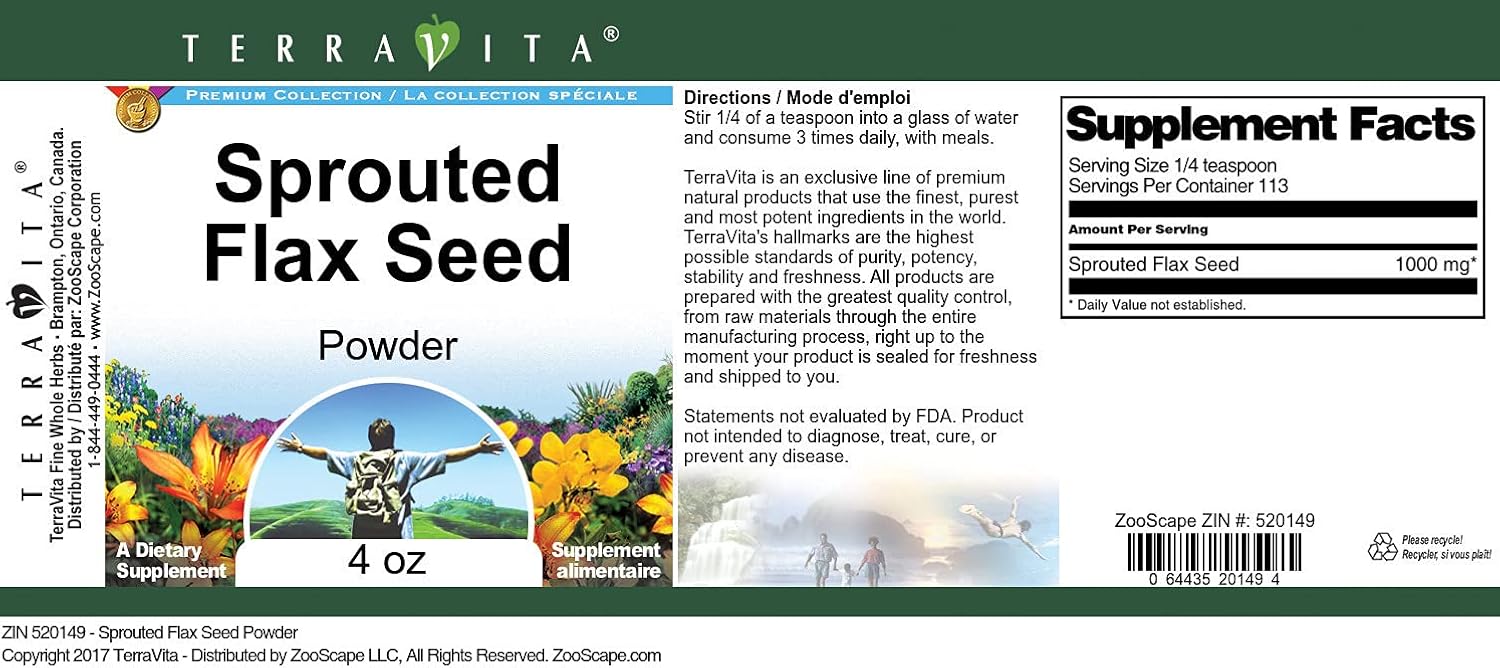 Sprouted Flax Seed Powder (4 oz, ZIN: 520149)