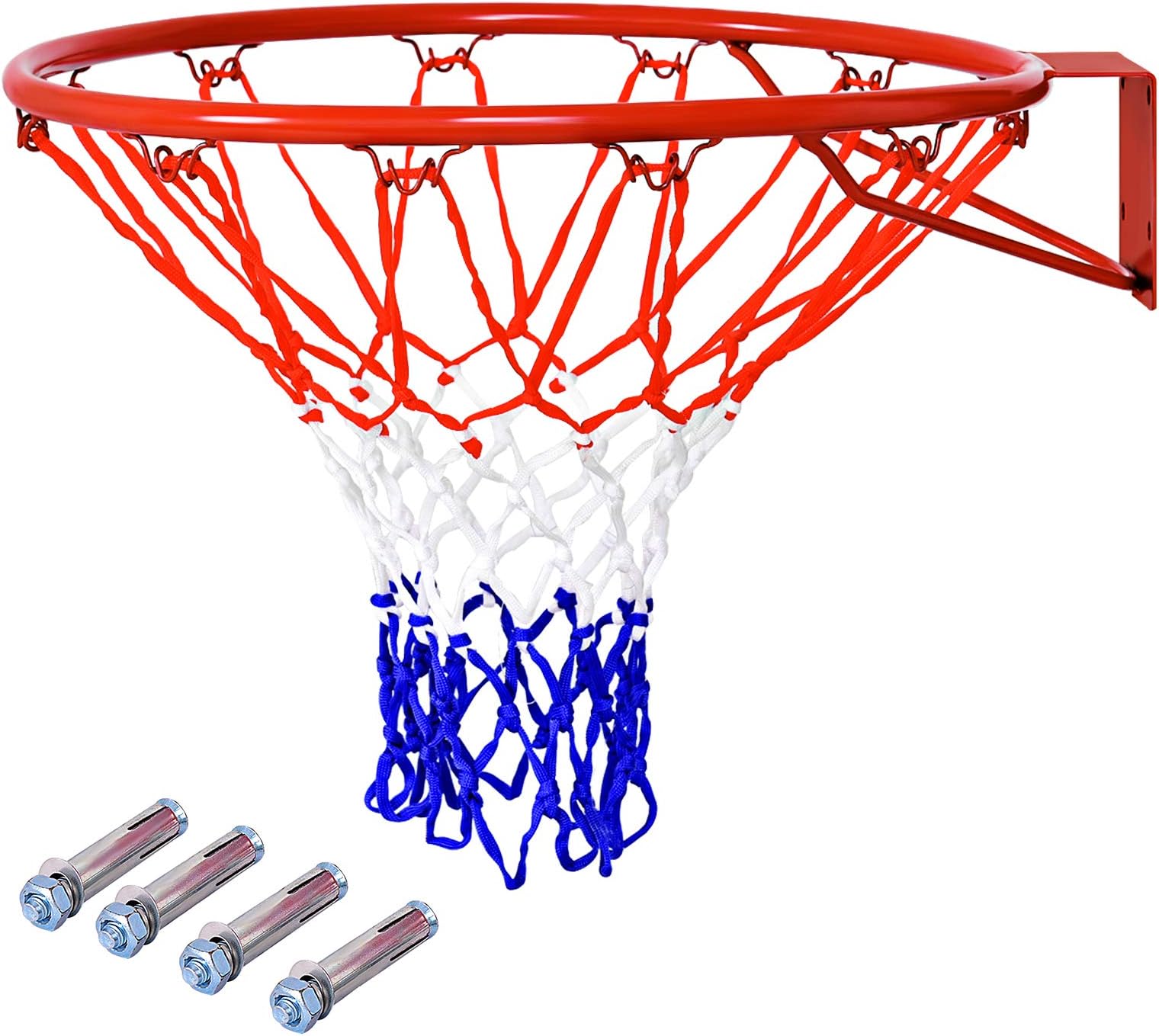 GYMAX Basketball Rim, 18'' Heavy Duty Wall Mounted Basketball Rim Indoor Outdoor Hanging Basketball Goal for Kids Adult