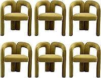 Vista 46 de Tmosi Modernas sillas de comedor de terciopelo tapizadas, con respaldo curvado, cómoda silla auxiliar para cocina, comedor, sala de estar