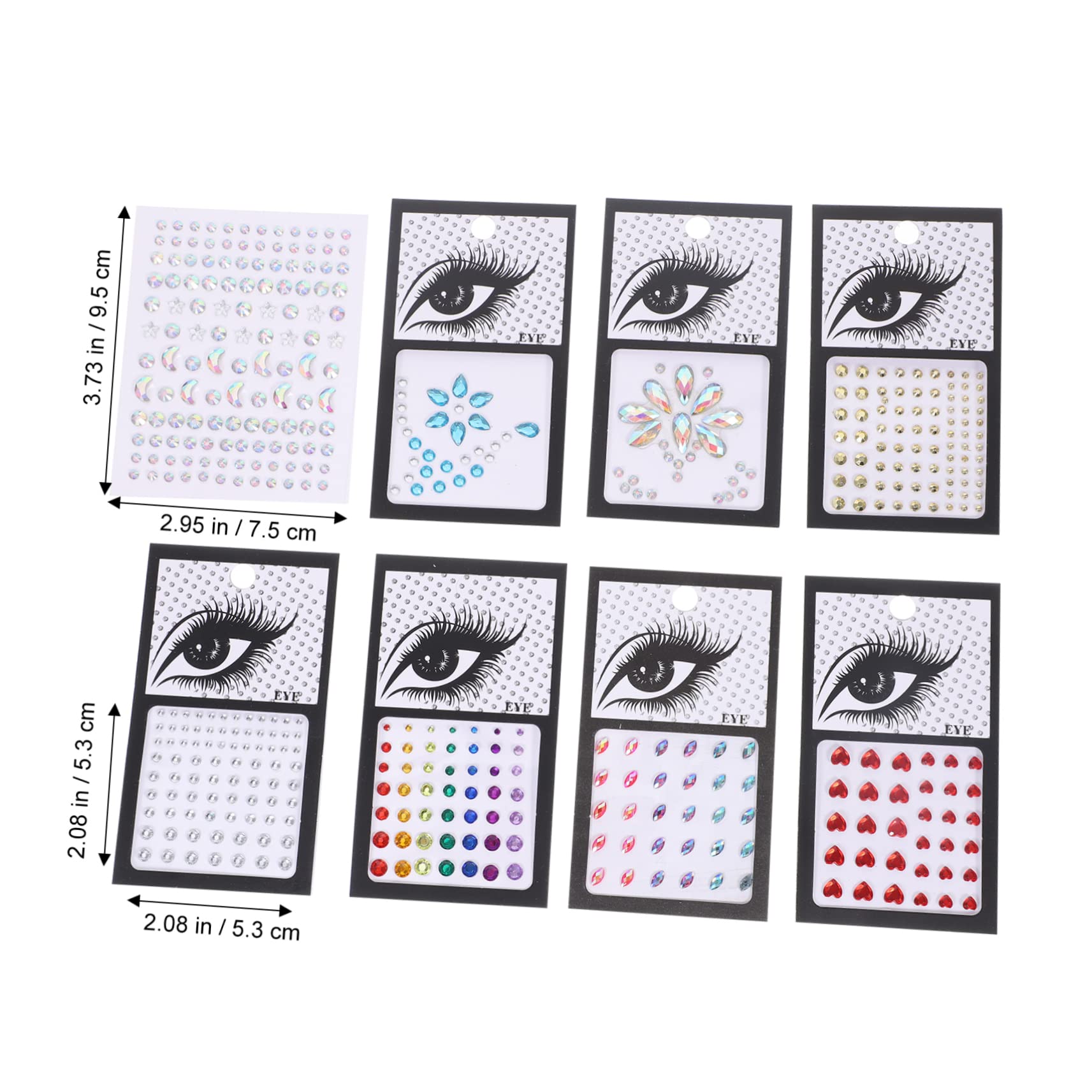 Beavorty 32fogli Gemme Per Viso e Corpo Adesivi Strass Per Makeup Per Festival e Party Facili Da Applicare e Rimuovere Design e Accattivante