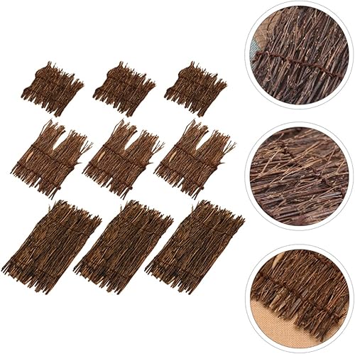 Miniatura 4 de Yardwe Juego de 27 piezas para servir delicado plato de valla de estilo japonés, estaca de placa japonesa para hornear sashimi, mini tapete de malla