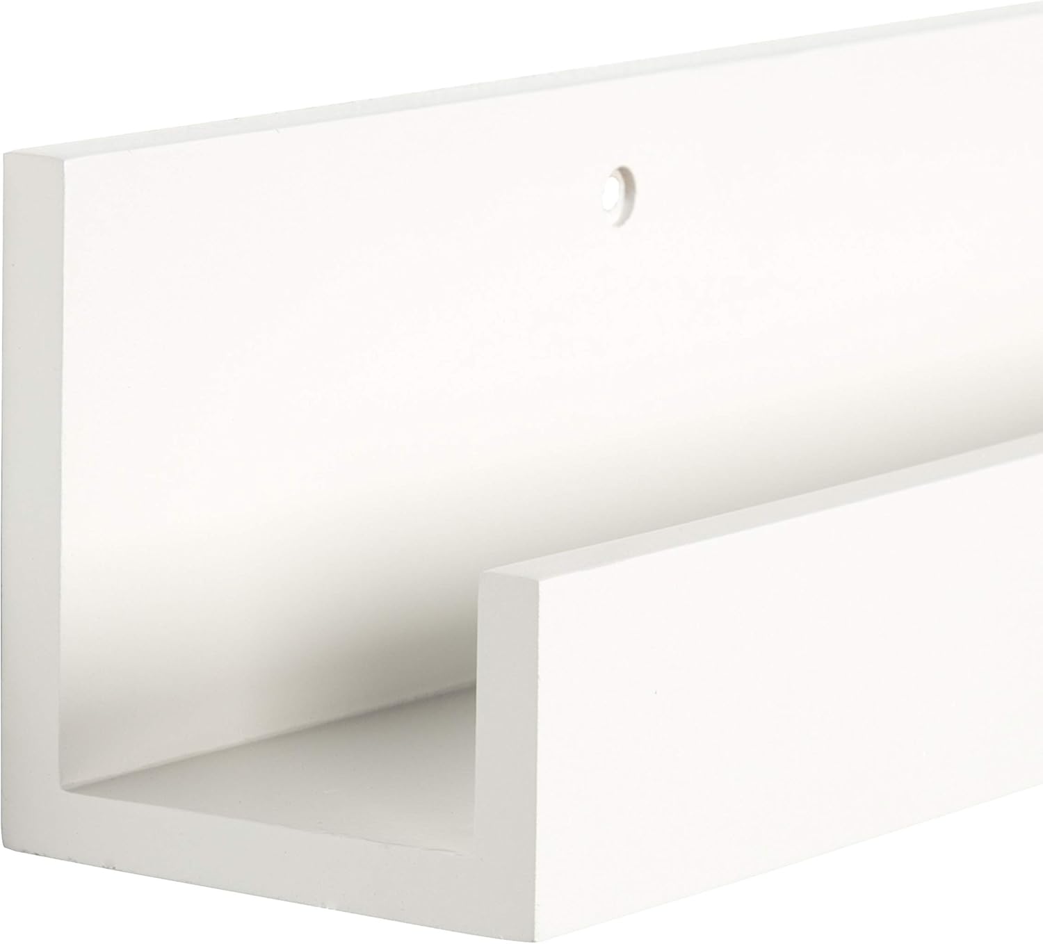 Kate and Laurel Levie Wood Floating Wall Shelf Picture Frame Holder Ledge, White