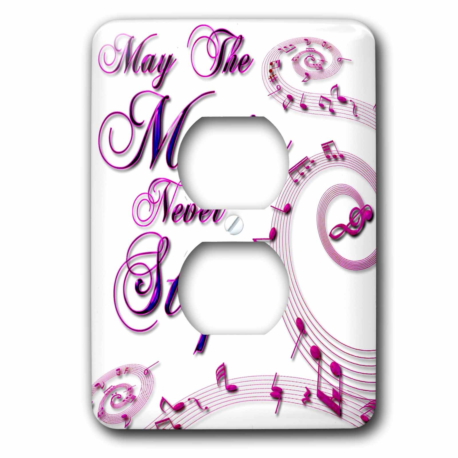 May The Music Never Stop plaque double prise pour ambiance musicale salon et studio