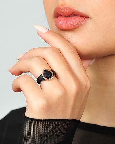 Miniatura 2 de Rinfit Anillos de Silicona para Mujeres - Bandas de Boda de Goma Anillos Apilables Realzador - Conjuntos de Anillos Nupciales de Pera con Marco de
