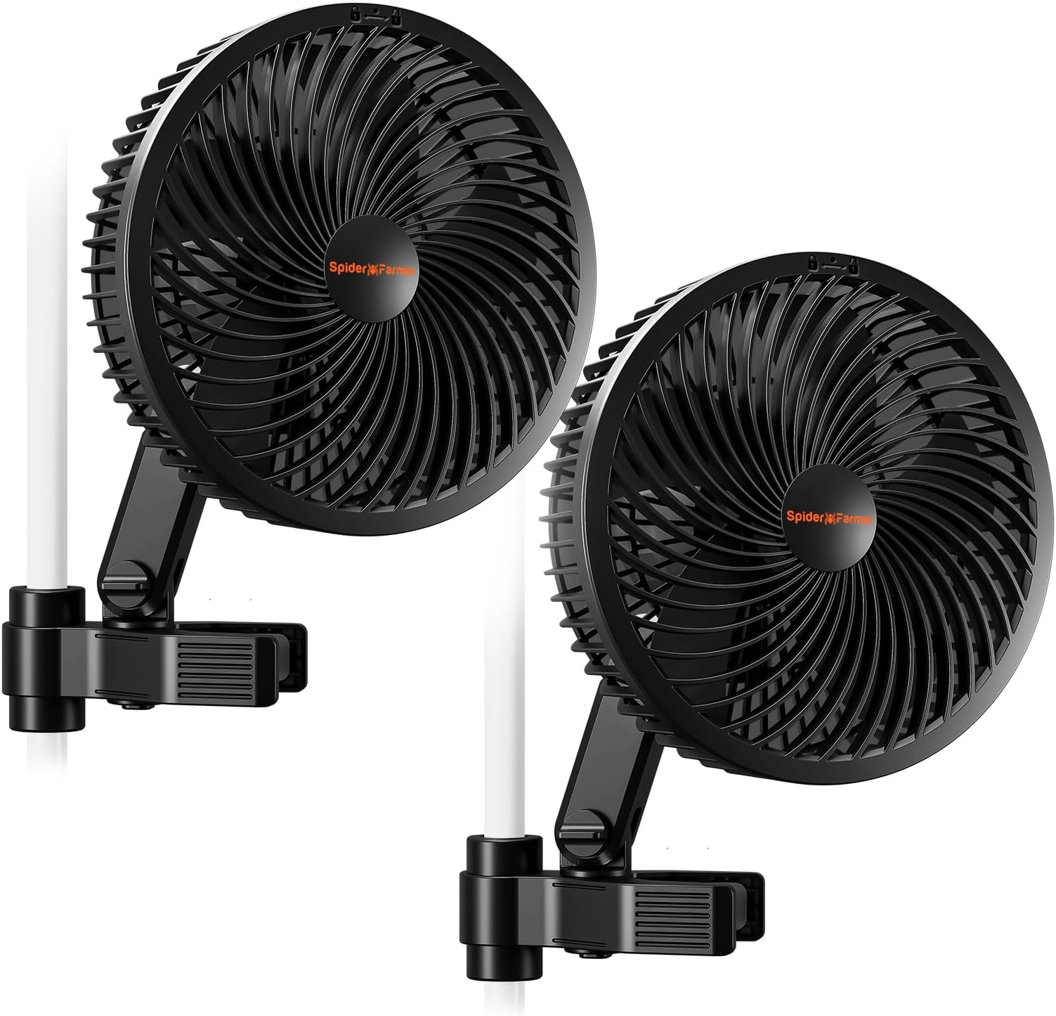 Grow Tent Fan 6" with 10 Dynamic Wind Speeds and 10-Level Oscillation, EC Motor, Weatherproof IP-44, Auto Oscillating Clip Fan, Powerful Airflow but Quiet 2PCS