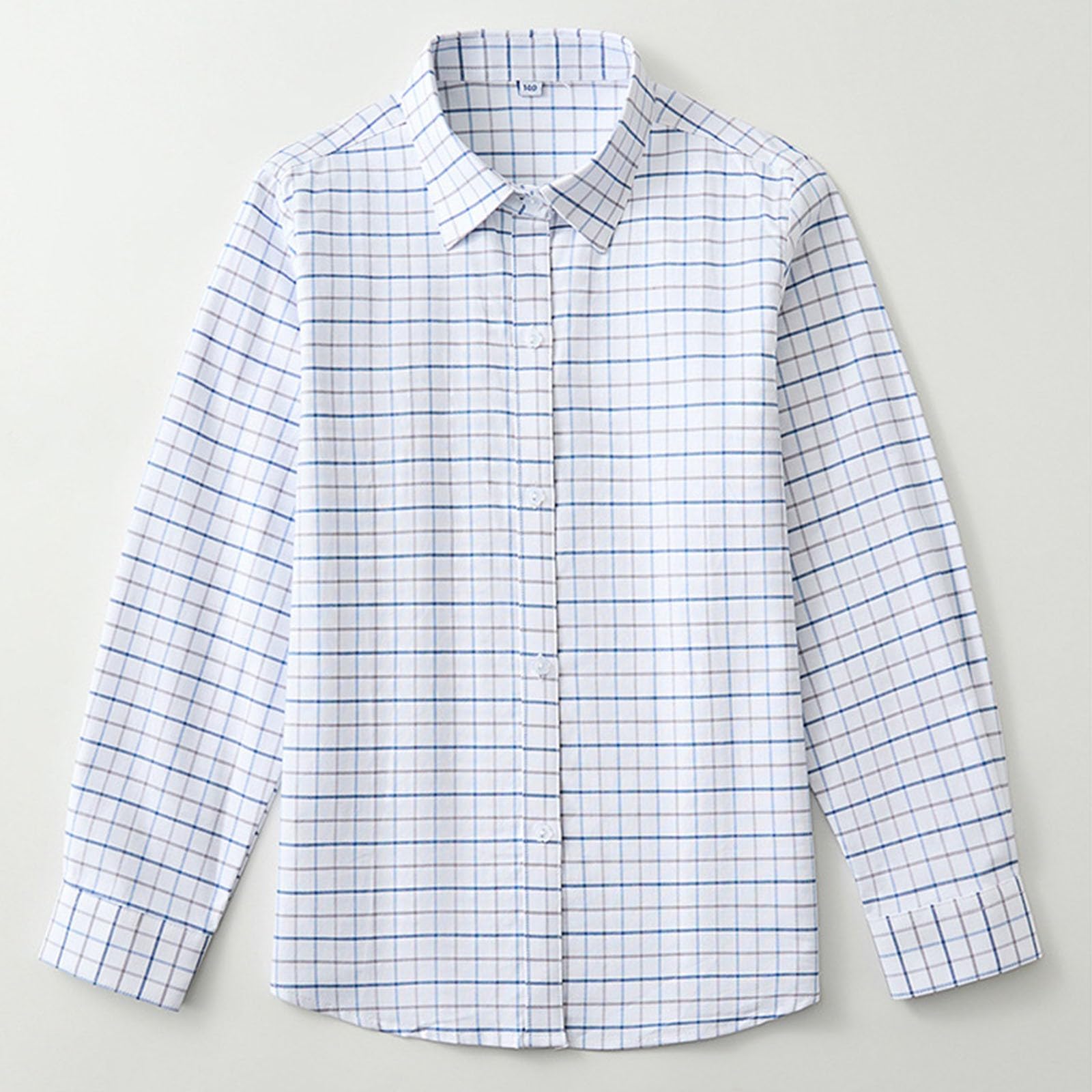 Camisa a cuadros de manga larga con botones para niñas, para la escuela, clásica, transpirable, suave, casual