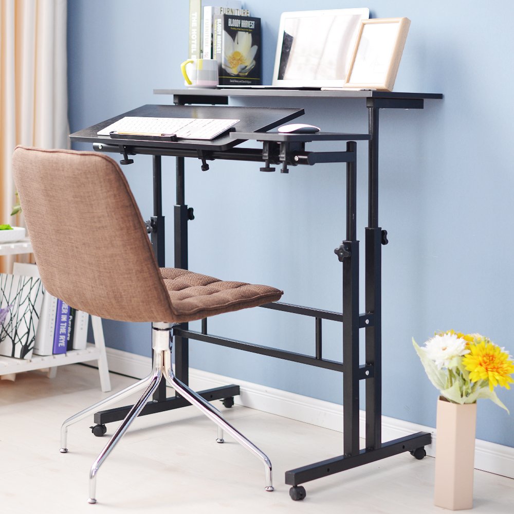 sogesfurniture Mobiel Computerbureau Z-vorm Ruimtebesparend PC Laptop