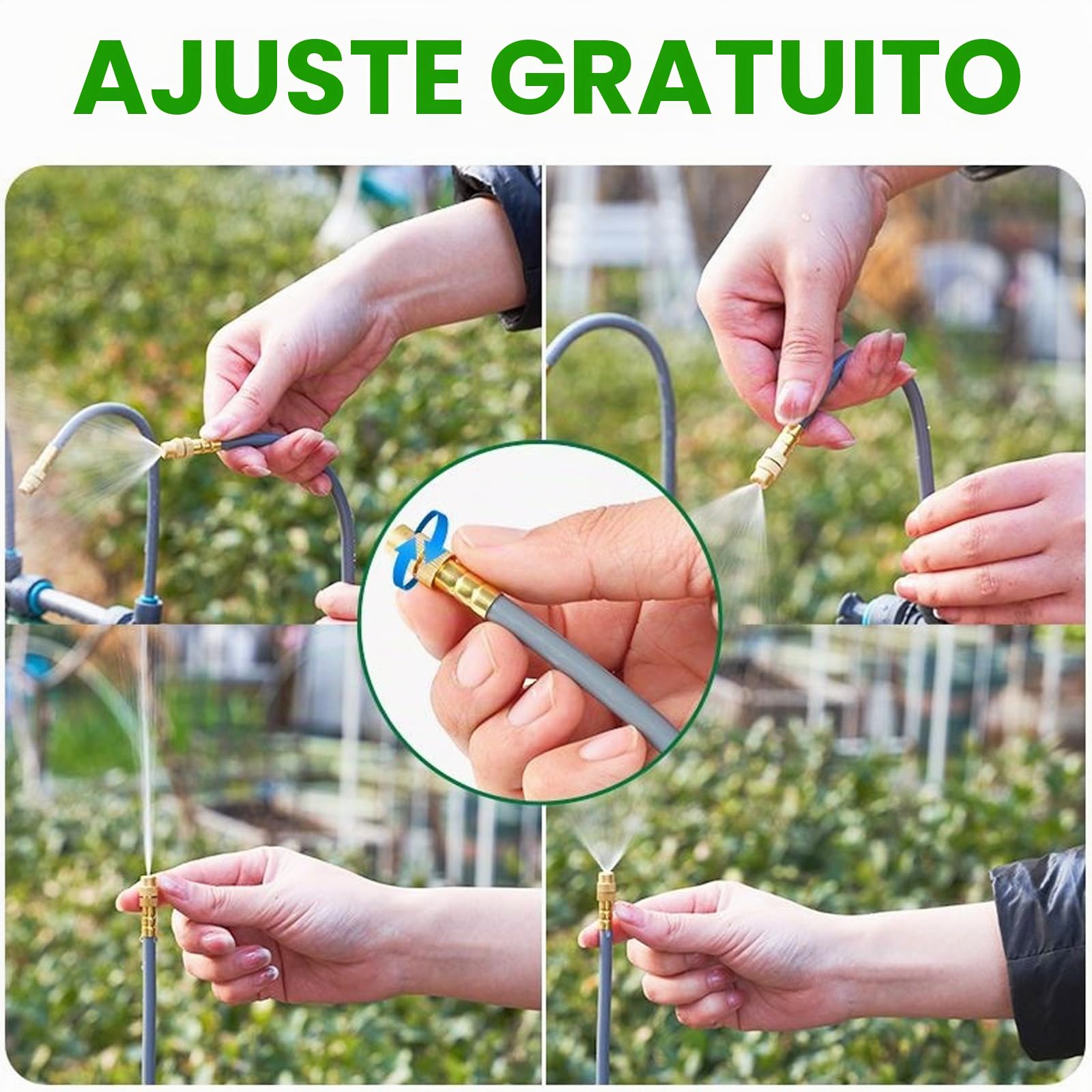 Kit de Sistema de Riego por Goteo Ajustable de 360°,Sistema de Riego Jardín 60M,Sistemas de Refrigeración,Kit Nebulizador Jardín,para Jardins Invernadero Césped Patio Terraza