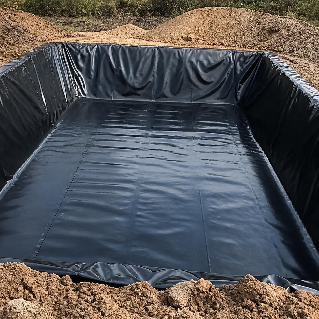 HDPE Teichfolie 1mm, 4x50m, wasserdichte Dichtungsfolie für Fischzucht und Gartenteich, Schwarze Folie, 0.5mm Thick Waterproof membran