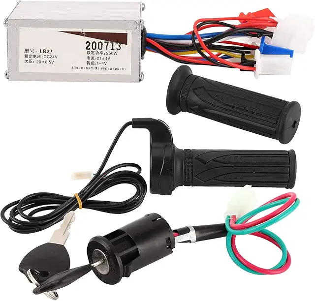 Kit Conversione Bici Elettrica 24V 250W con Controller e Impugnature Morbide