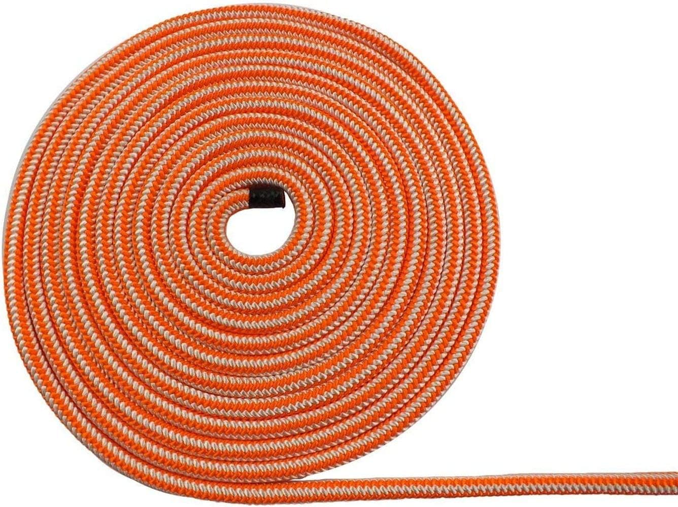 Pelican Rope 16-Strand 1/2 in (12.7 mm) Arborist-16™ Rope - 5400 lbs MBS - Static Climbing Rope - Rescue Operations - High Visibility - 120 ft - Tight Spliced Eye - Orange/White - Made in The USA