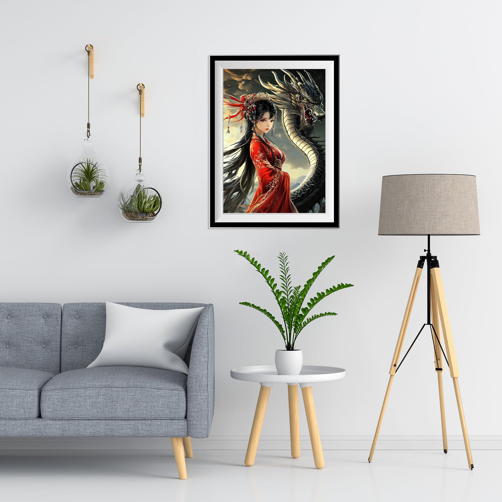 NAIMOER Kit per pittura con diamanti con drago per adulti, kit per pittura con diamanti 5D
