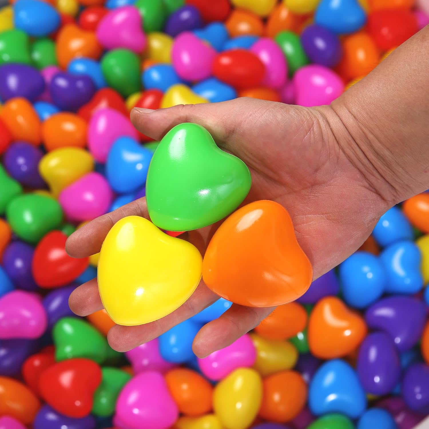 TRENDPLAY Heart Ball Pit Balls Shape - Non-Toxic Plastic Ball for Tent, Playpen, Party Water Play, 2.36in
