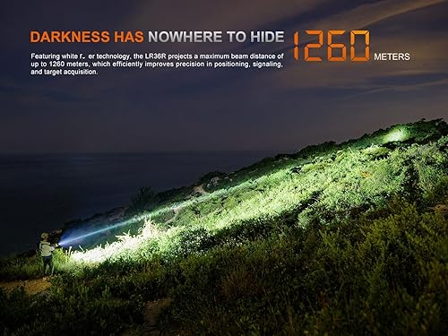 Miniatura 4 de Fenix LR36R Linterna de búsqueda y rescate de haz largo LEP de 10000 lúmenes con portador de cable de carga EdisonBright