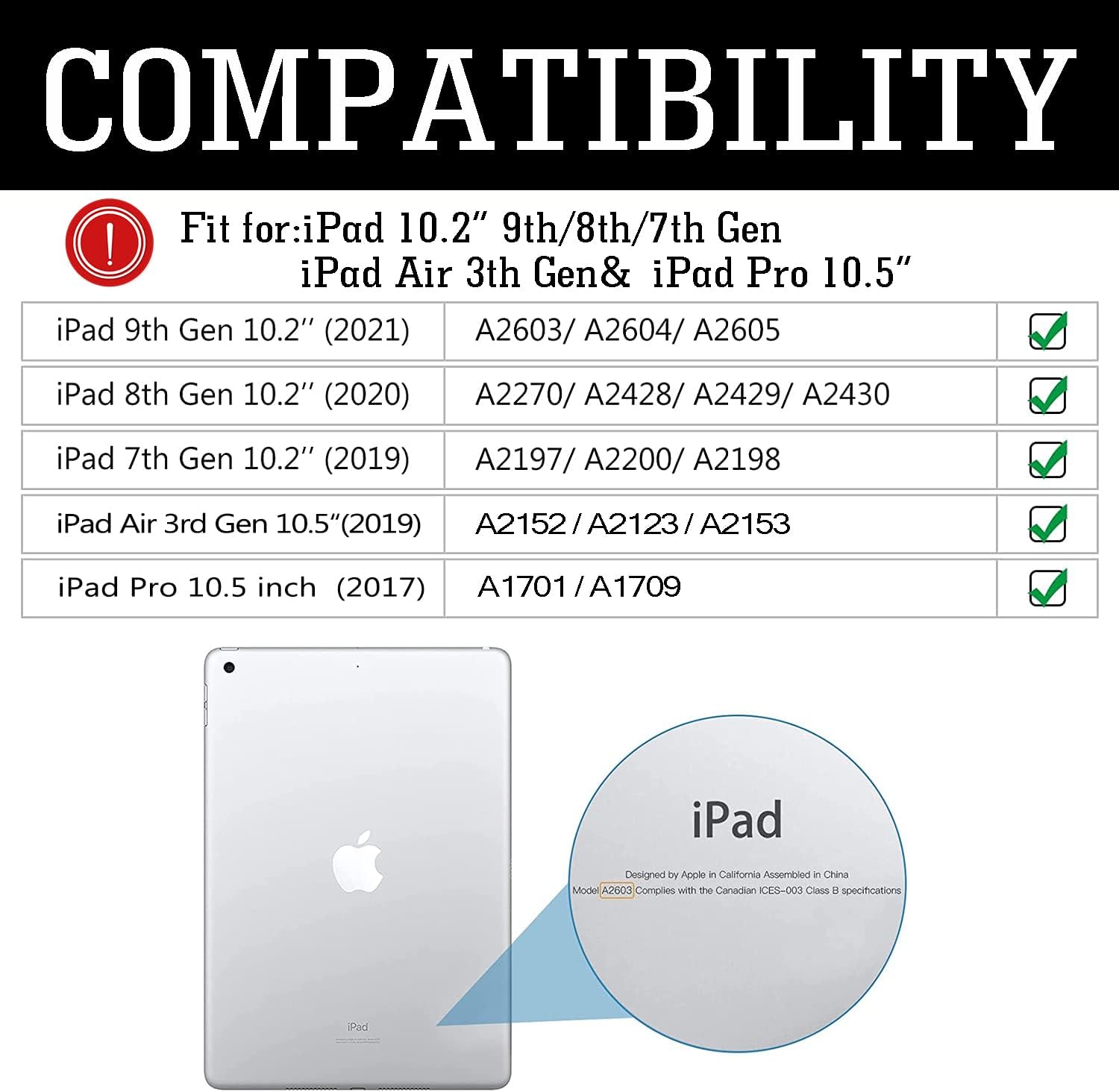 Keyboard Case for iPad 9th Generation,7 Color Backlight iPad Keyboard for 10.2-inch 9th /8th /7th /Air 3/Pro 10.5-inch,360° Rotatable Protective Cover with Apple Pencil Holder(Black) - Image 7