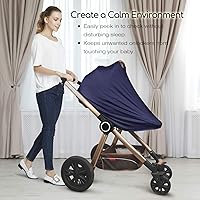 Vista 4 de Funda de lactancia y poncho de lactancia para bebé, cubierta de lactancia materna multiusos para toldo de asiento de automóvil, funda de asiento Azul