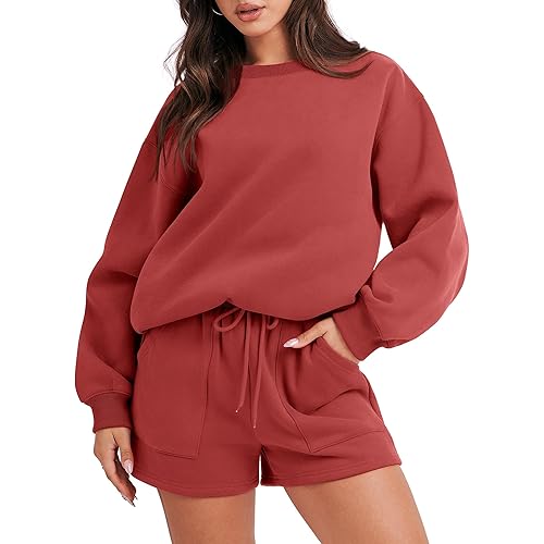 ANRABESS Women 2 Piece Outfits Sweat Shorts Sets 2025 Oversized Casual Lounge Matching Set Sweatsuit Tracksuit Clothes