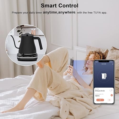 Miniatura 4 de Hervidor eléctrico de cuello de cisne, hervidor eléctrico inteligente WiFi, control de temperatura, hervidor de agua y tetera, control de