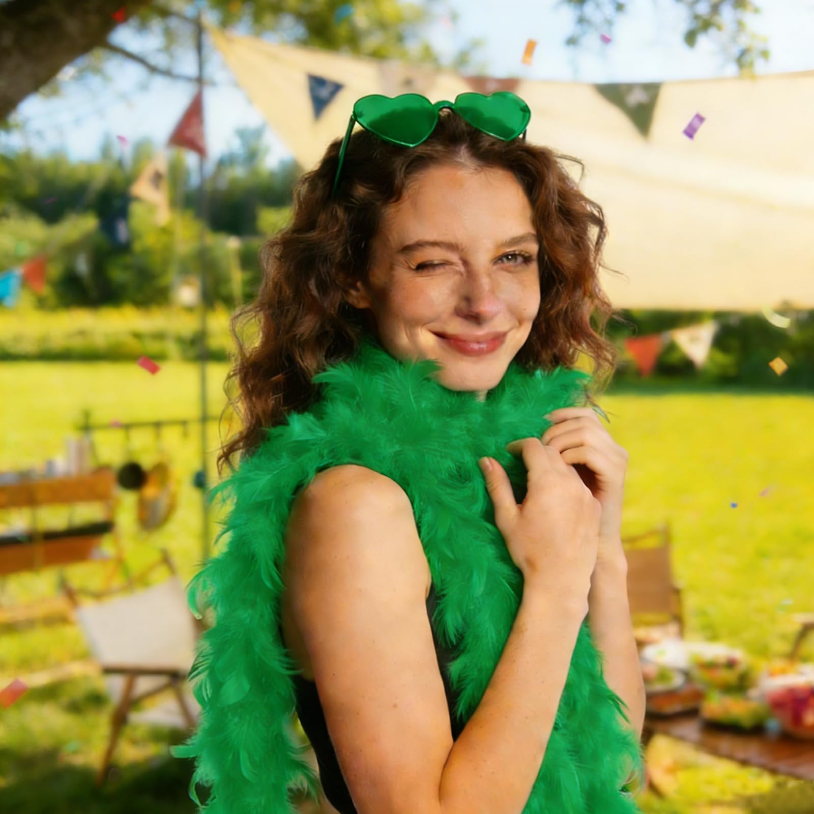 2Pcs Colorful Fancy Dress Feather Boa Set - Image 3