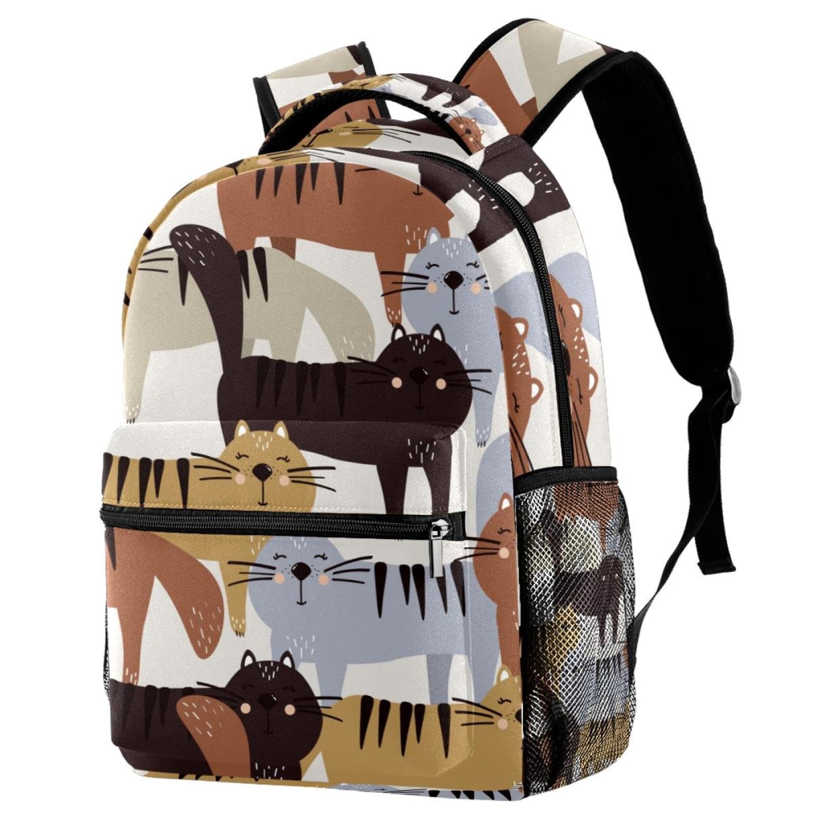 Sac à dos d'école design chats joyeux pour les sorties de week-end - 7