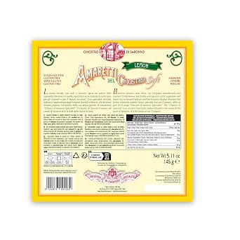 Chiostro Lemon Soft Amaretti Cookies Gluten Free 145 g Made in Italy