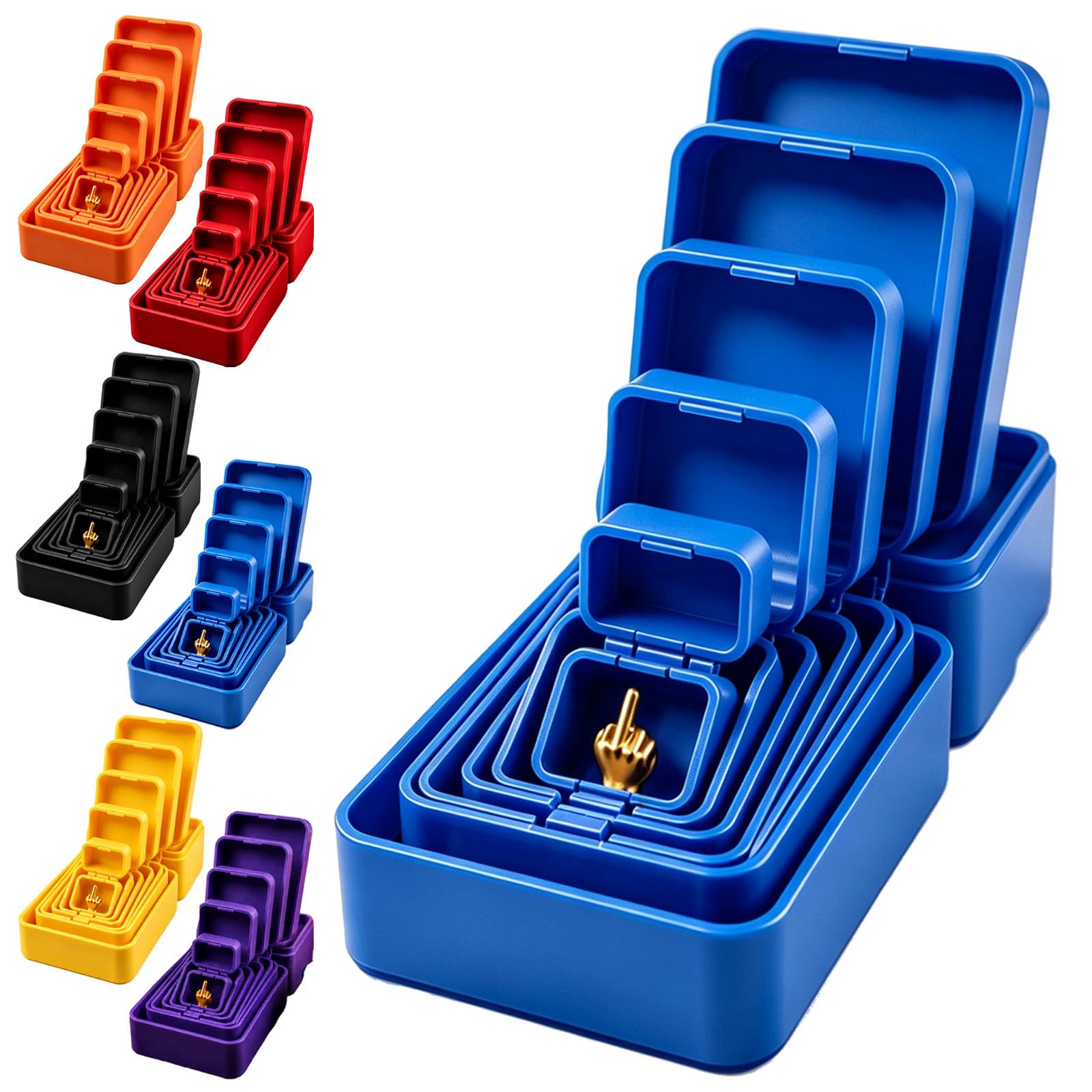 Multi-Layer Nesting Surprise Gift Box, 3D Printed Boxes Inside Boxes (Blue)