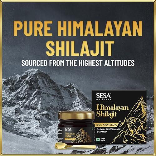Miniatura 2 de sesa Resina Shilajit del Himalaya 100% ayurvédica, 50 porciones de 400 mg que ayuda a aumentar la fuerza, más de 85 oligominerales, resistencia e