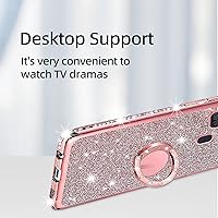 Vista 5 de Funda para teléfono A21s, funda Samsung Galaxy A21s para mujer, con purpurina, cristal suave, transparente, TPU brillante, bonita funda protectora