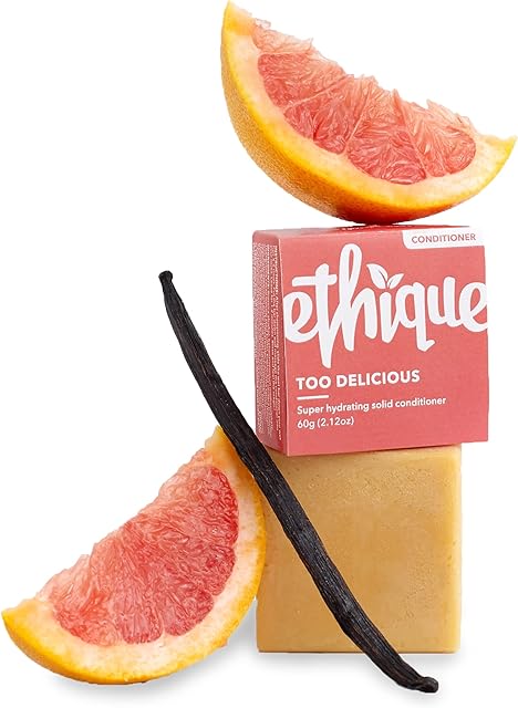 Ethique Too Delicious Solid Hair Conditioner Bar for Very Dry Hair (60g/2.12oz) Vegan, Compostable, Biodegradable, Plant based