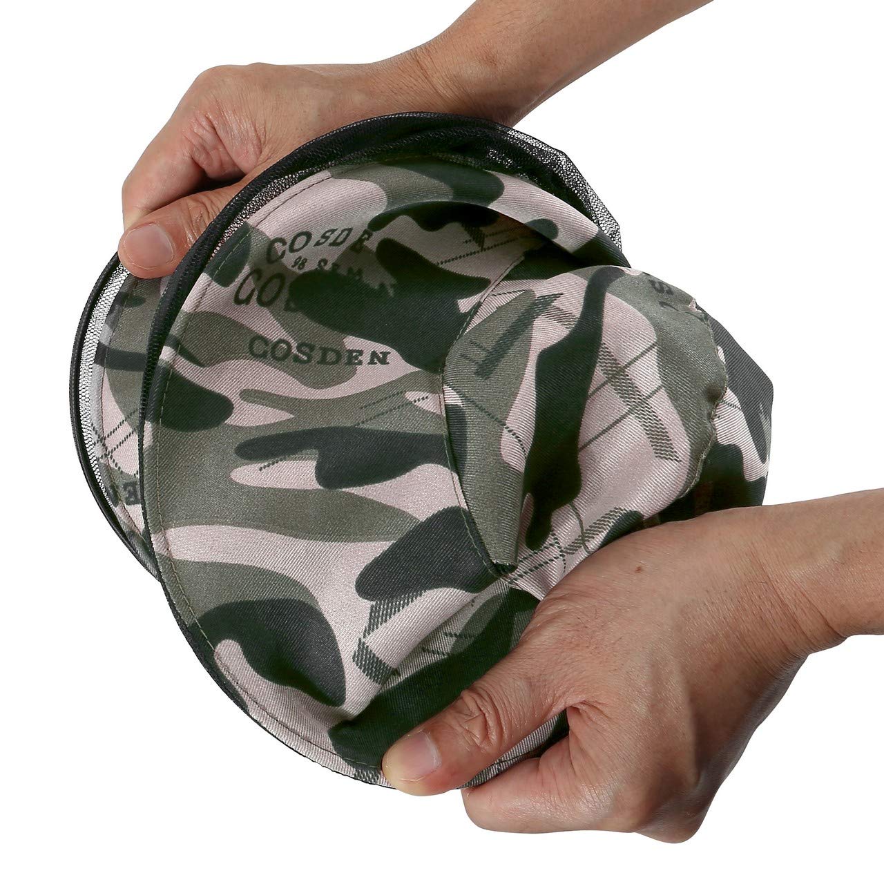 Sombrero de red de cabeza de mosquito con malla extraíble oculta, diseño para pesca al aire libre jardinería, gris Camouflage 4