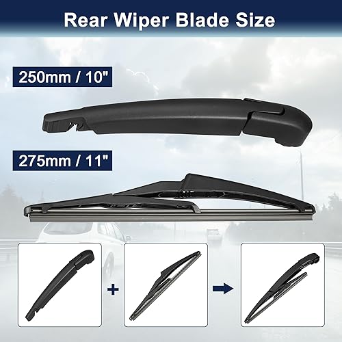 Miniatura 2 de X AUTOHAUX Juego de brazos de limpiaparabrisas trasero para Jeep Renegade 2015 2016 2017 2018 2019 2020 2021