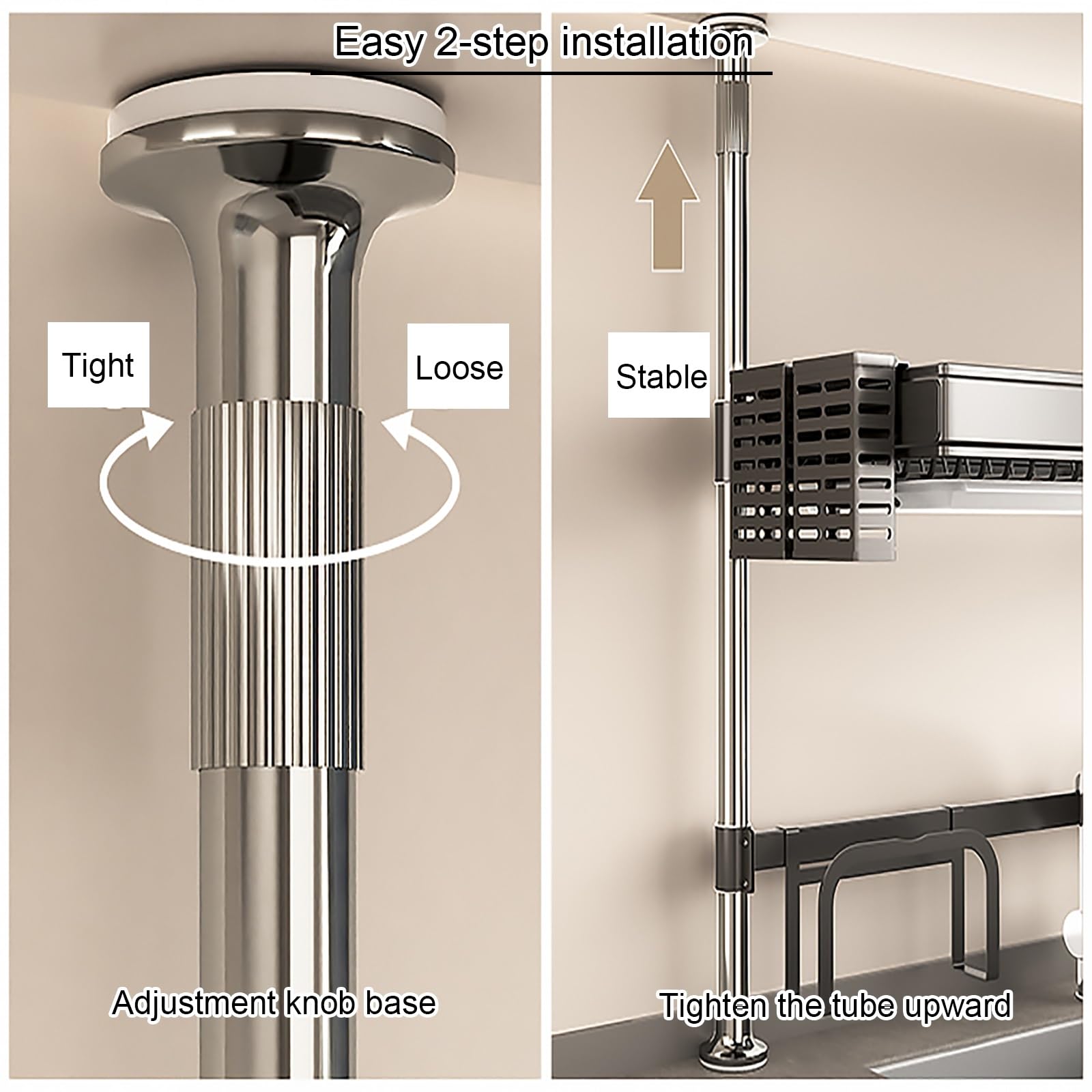 Escurridor de Platos para Fregadero de Cocina, escurridor de Platos sobre el Fregadero, Organizador de Almacenamiento expandible, Altura Ajustable, familias y autocaravanas (gr