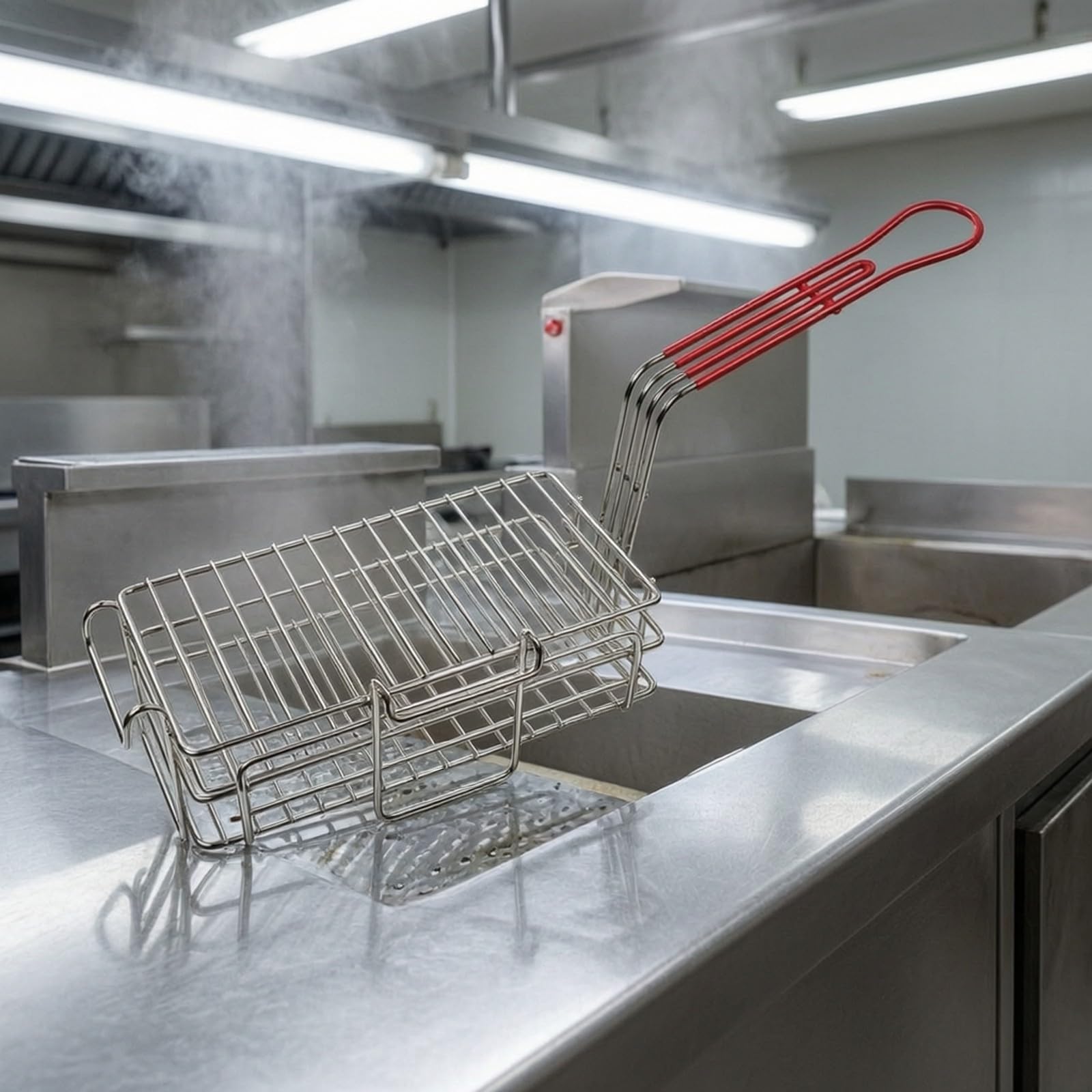 Ronyme Panier Friture Professionnel à Robuste Panier Friture Poignée Rge Ergonomique pr Restaurateurs